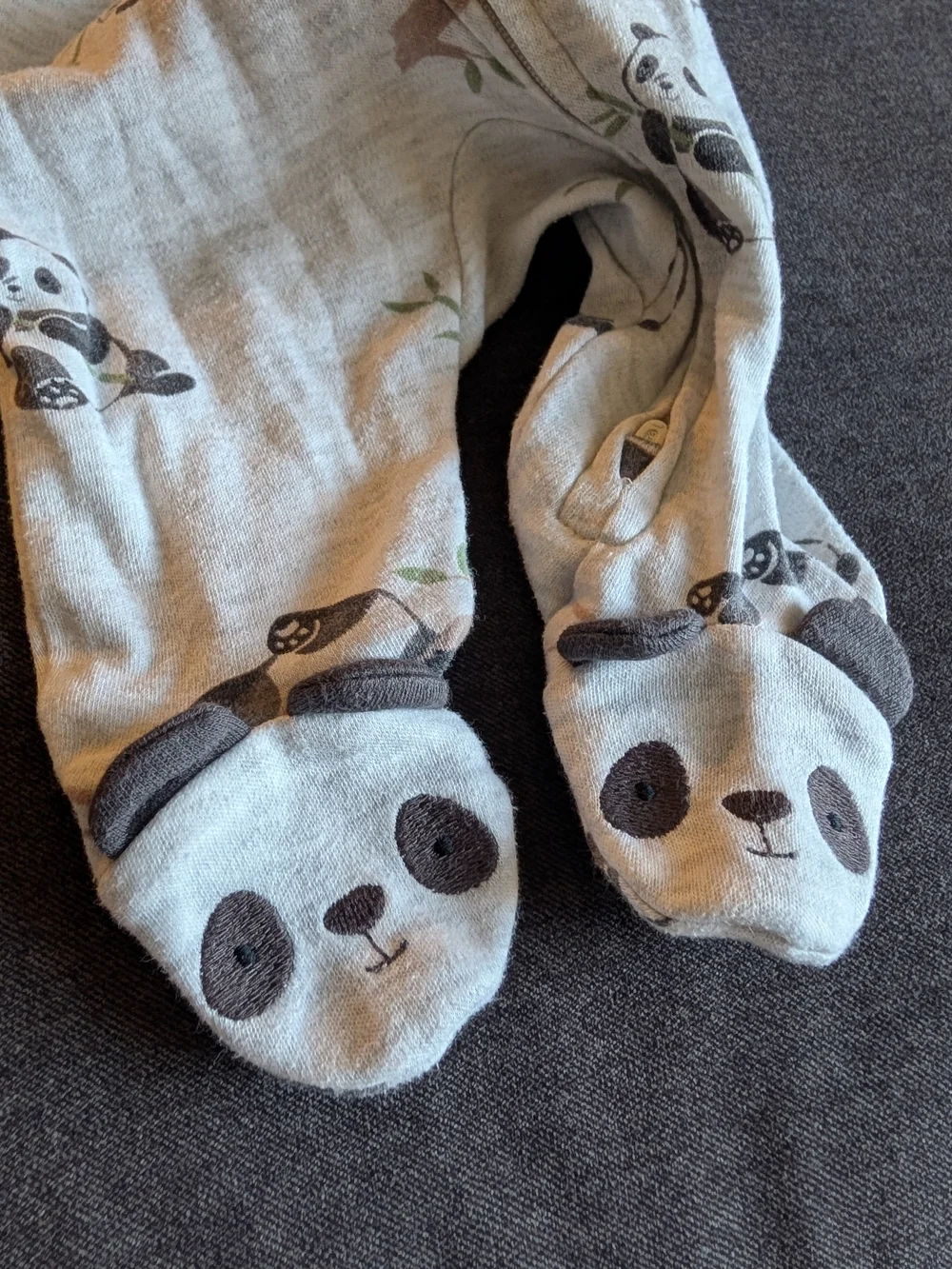 Carter's White, Gray & Blue Animal Print Footed One-Piece Sleepers - 3 Pack